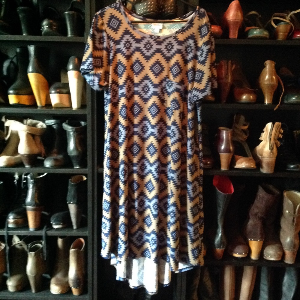 LuLaRoe Carly dress in Aztec pattern